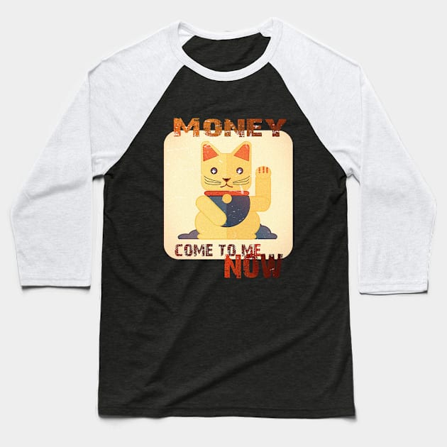 Maneki Neko Baseball T-Shirt by RiverPhildon